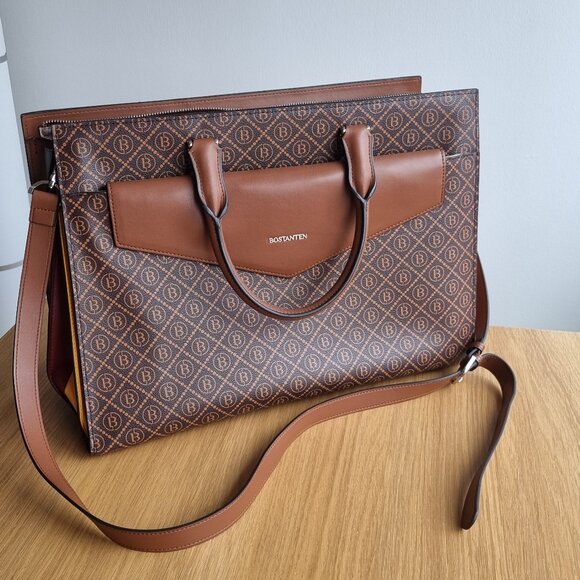 Handbag genuine leather BOSTANTEN - barely used, in perfect condition - Picture 1 of 4
